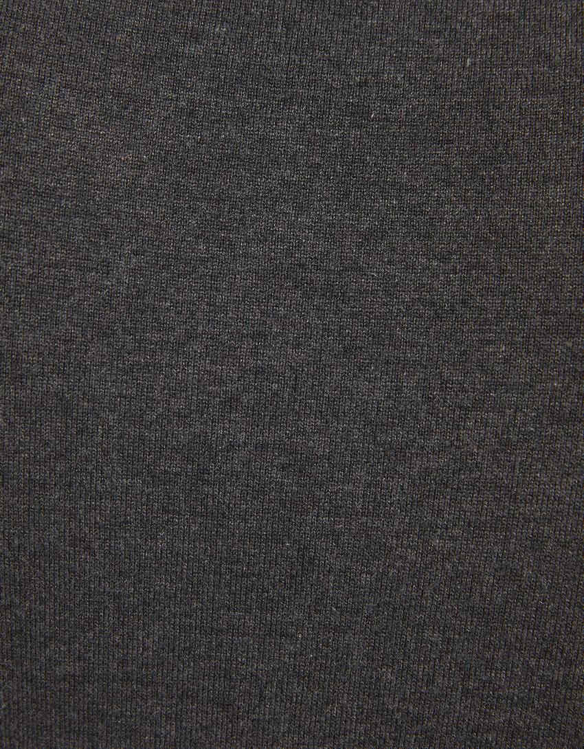 Pull col roulé fin-Gris foncé-5