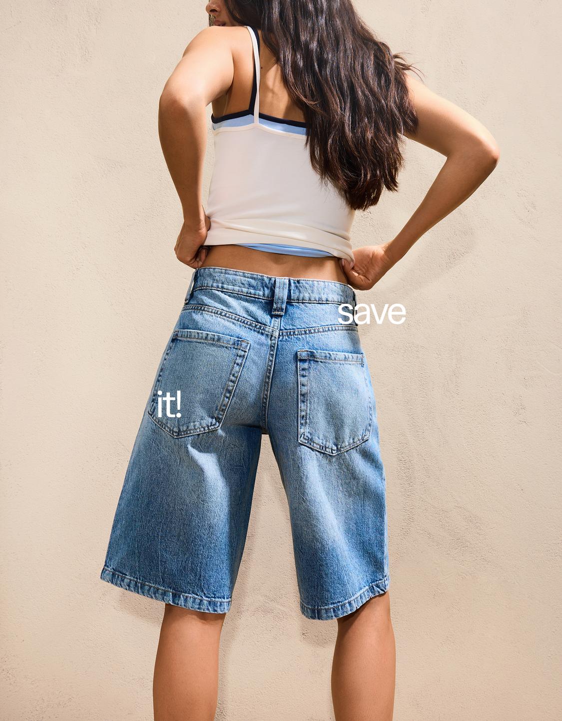 Baggy denim shorts