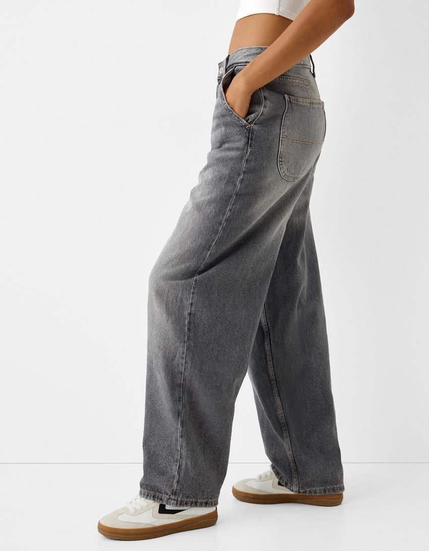 Jean skater fit effet délavé-Gris foncé-3