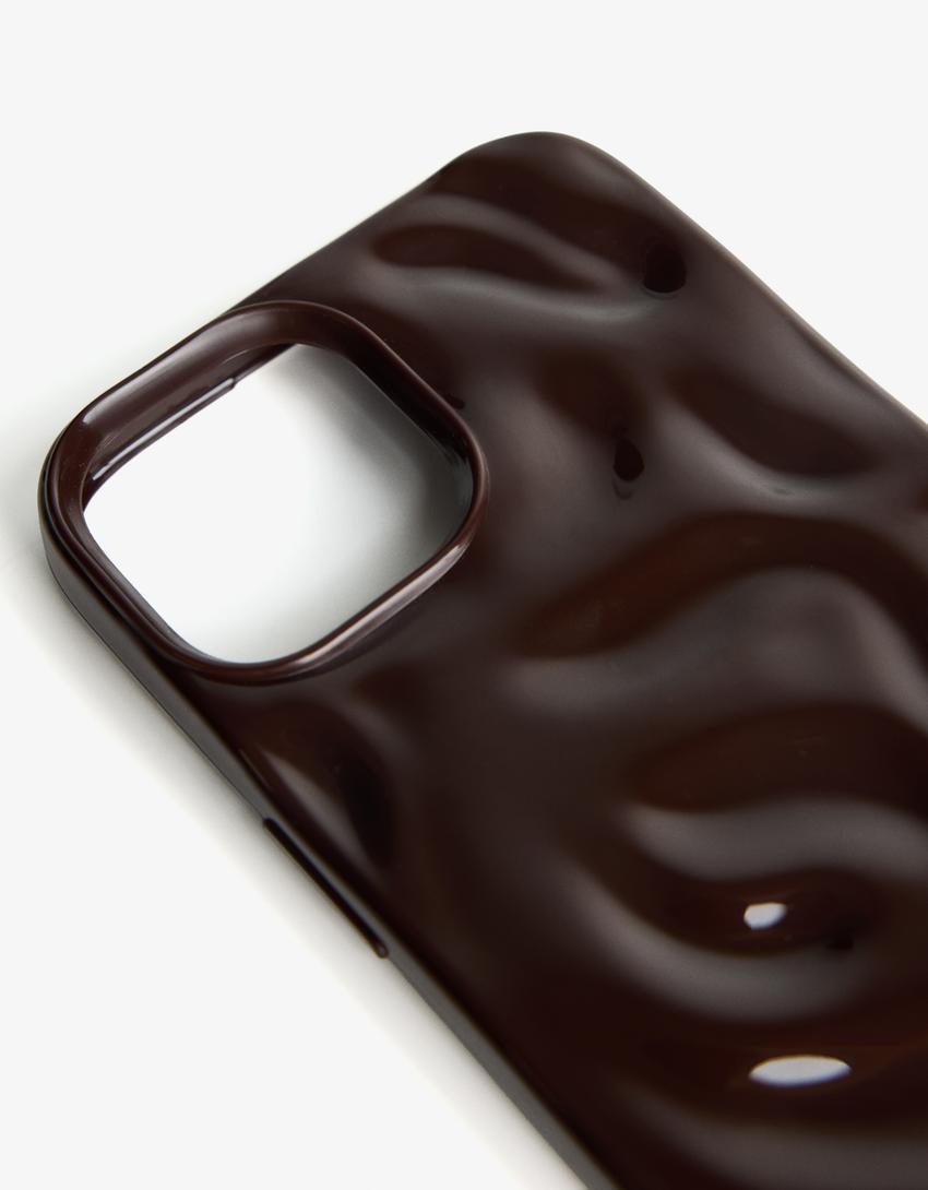 Coque téléphone relief-Marron