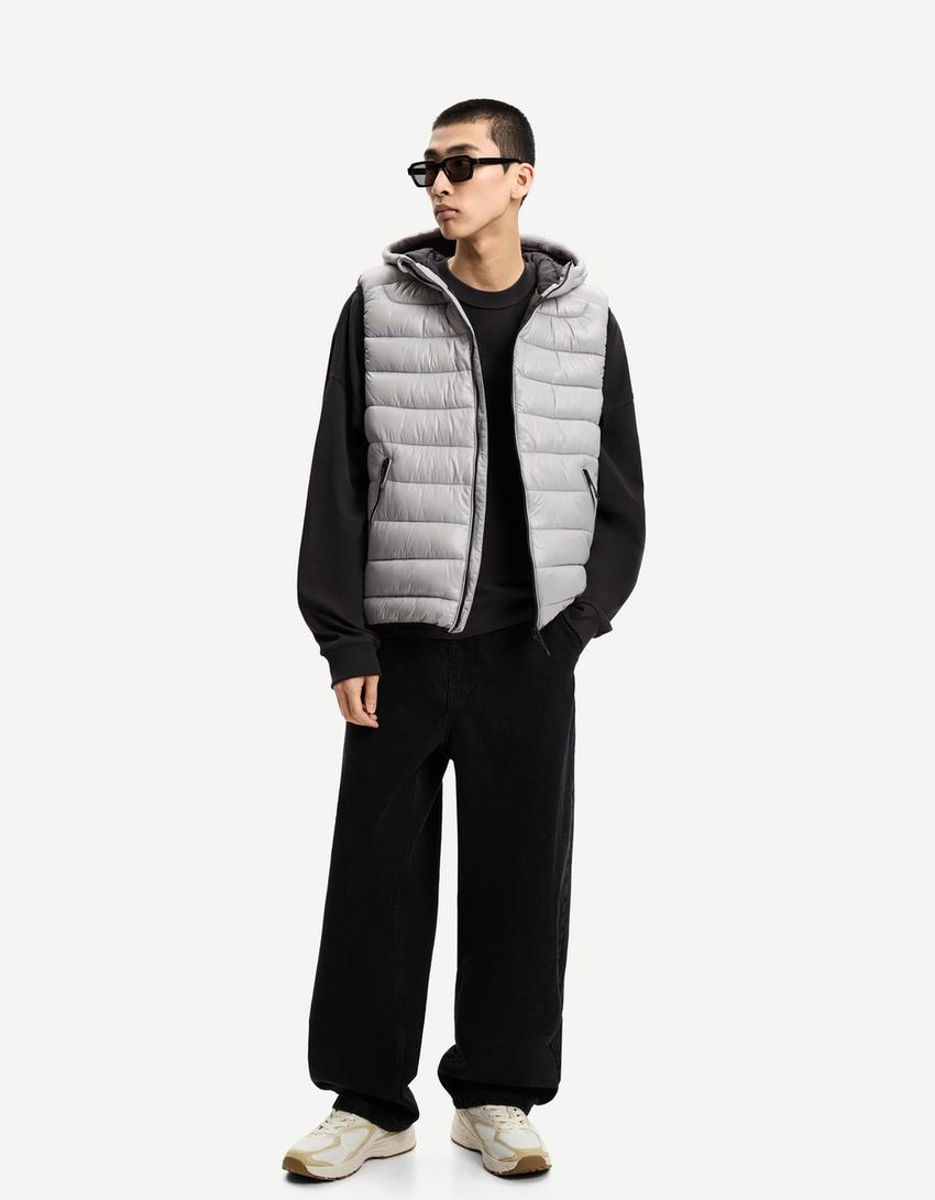 Lightweight puffer gilet-Grey