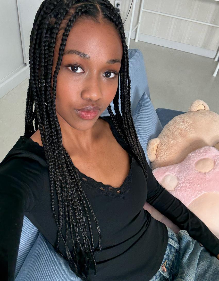 Long sleeve lace T-shirt-Black