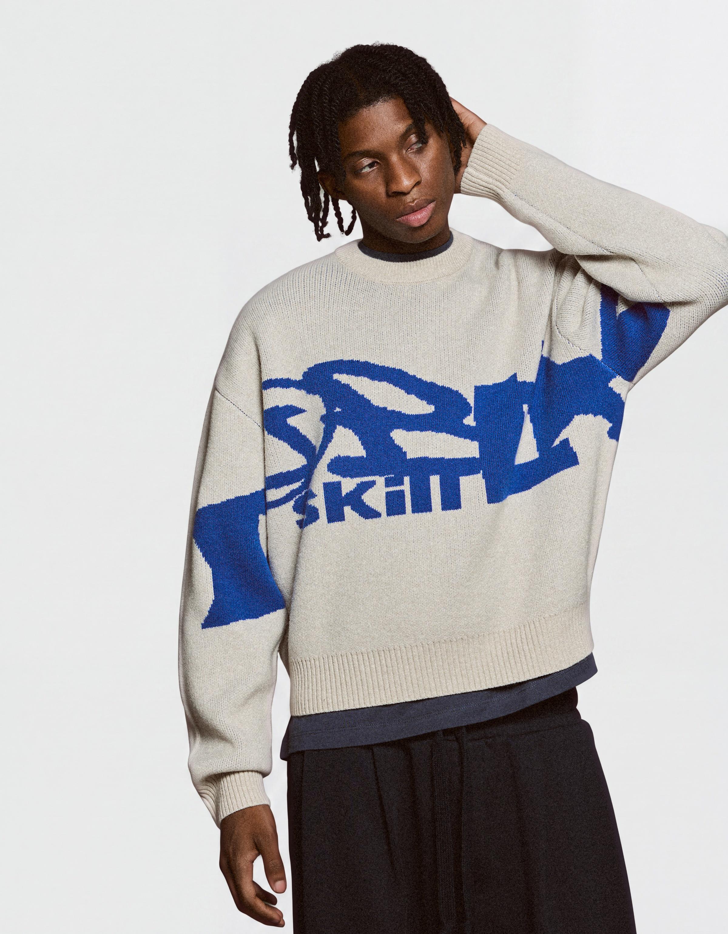 Graphic jacquard jumper — Stone