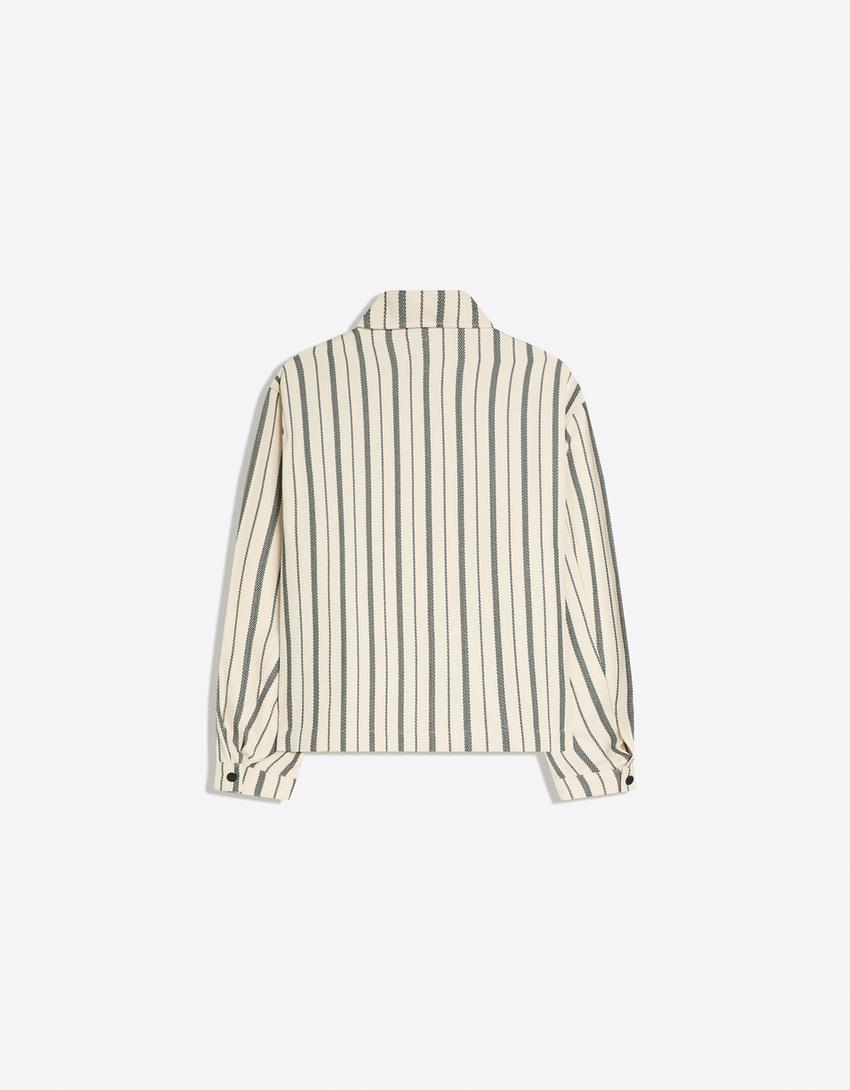 Veste à boutons imprimée-Sable