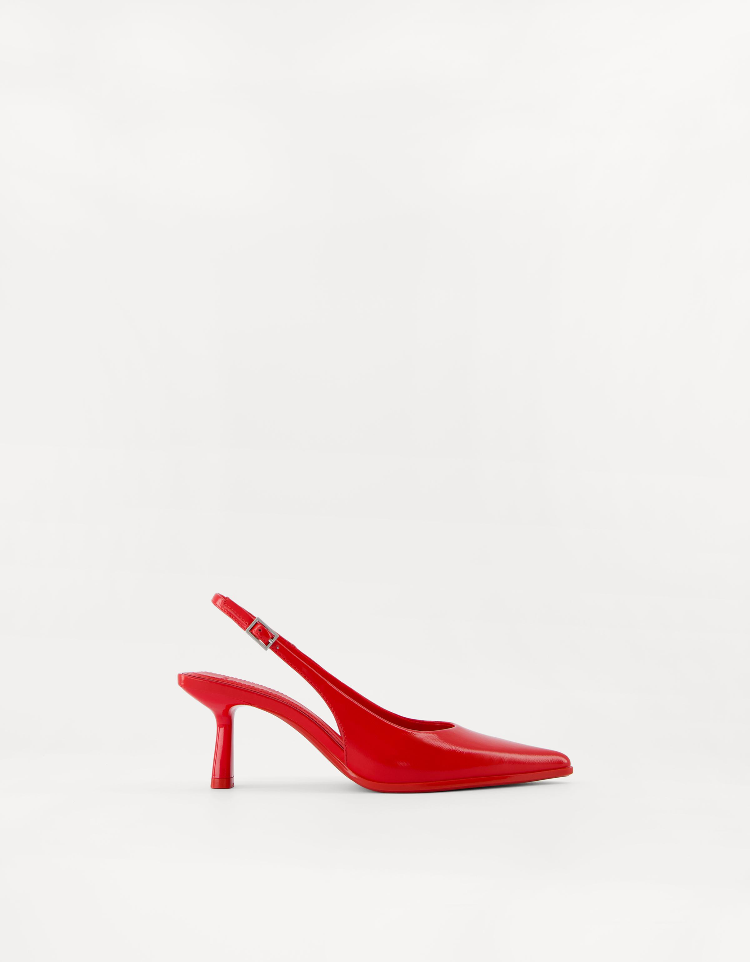 Thumbnail - Bershka Kitten-Absatzschuhe Mit Offener Ferse Damen 41 Rot