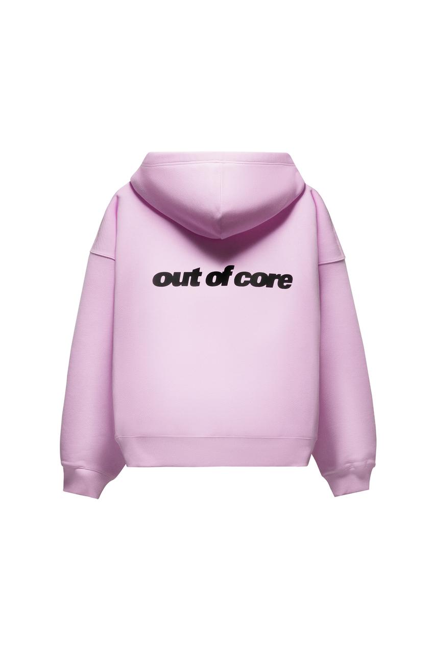 Hoodie with out of core logo-Pink-1