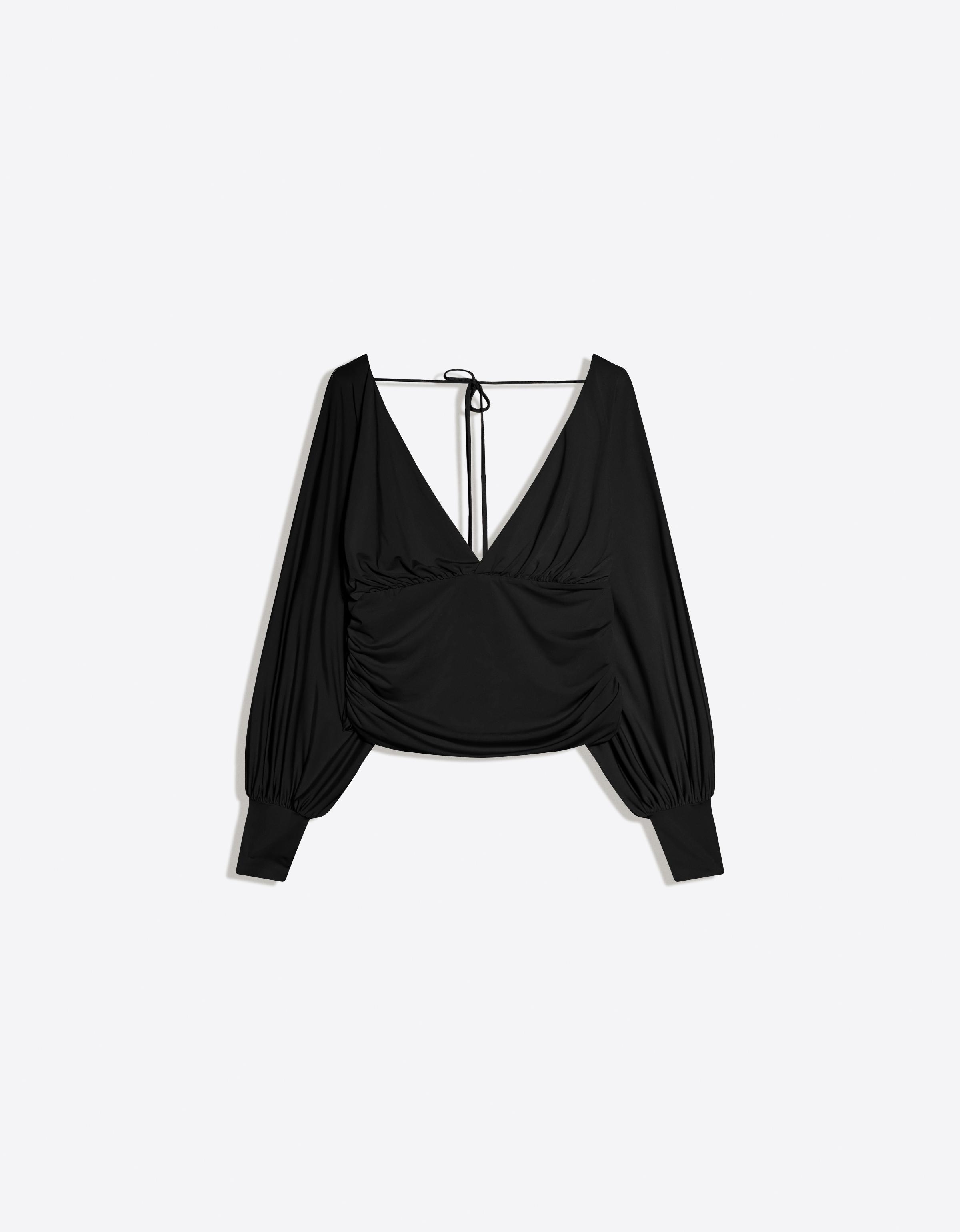 Uzun kollu büzgülü top - Görsel 41