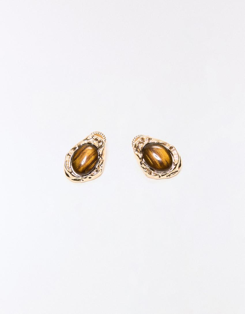 Pendientes piedra-Oro