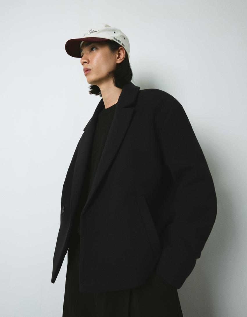 Casaco de tecido-Preto