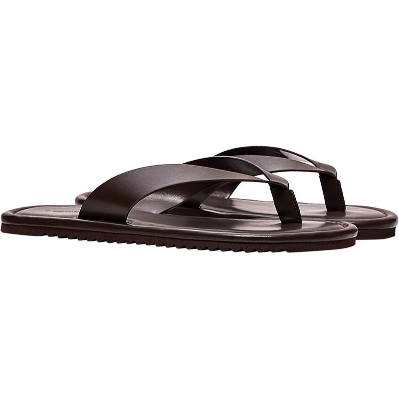 Thong strap sandals — Brown