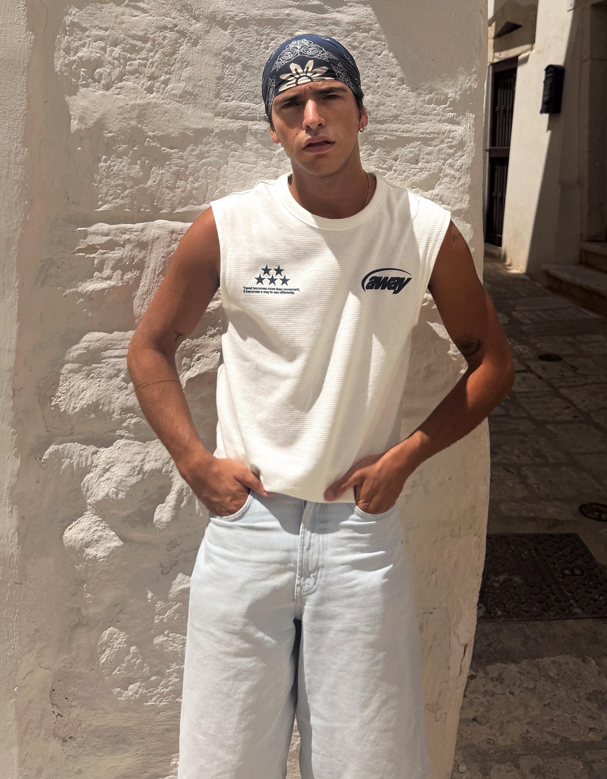 Bershka Dokulu baskılı worker t-shirt görsel 6