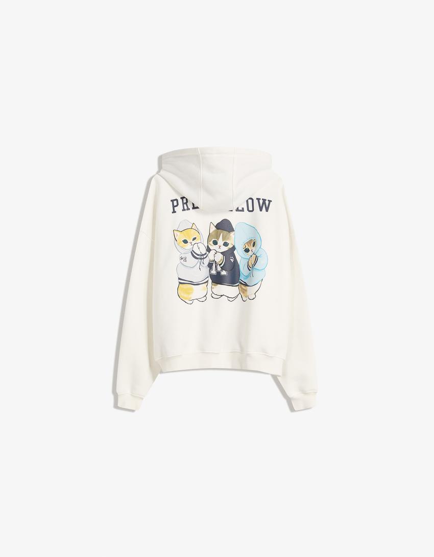 Sudadera Mofusand capucha print-Blanco roto-6