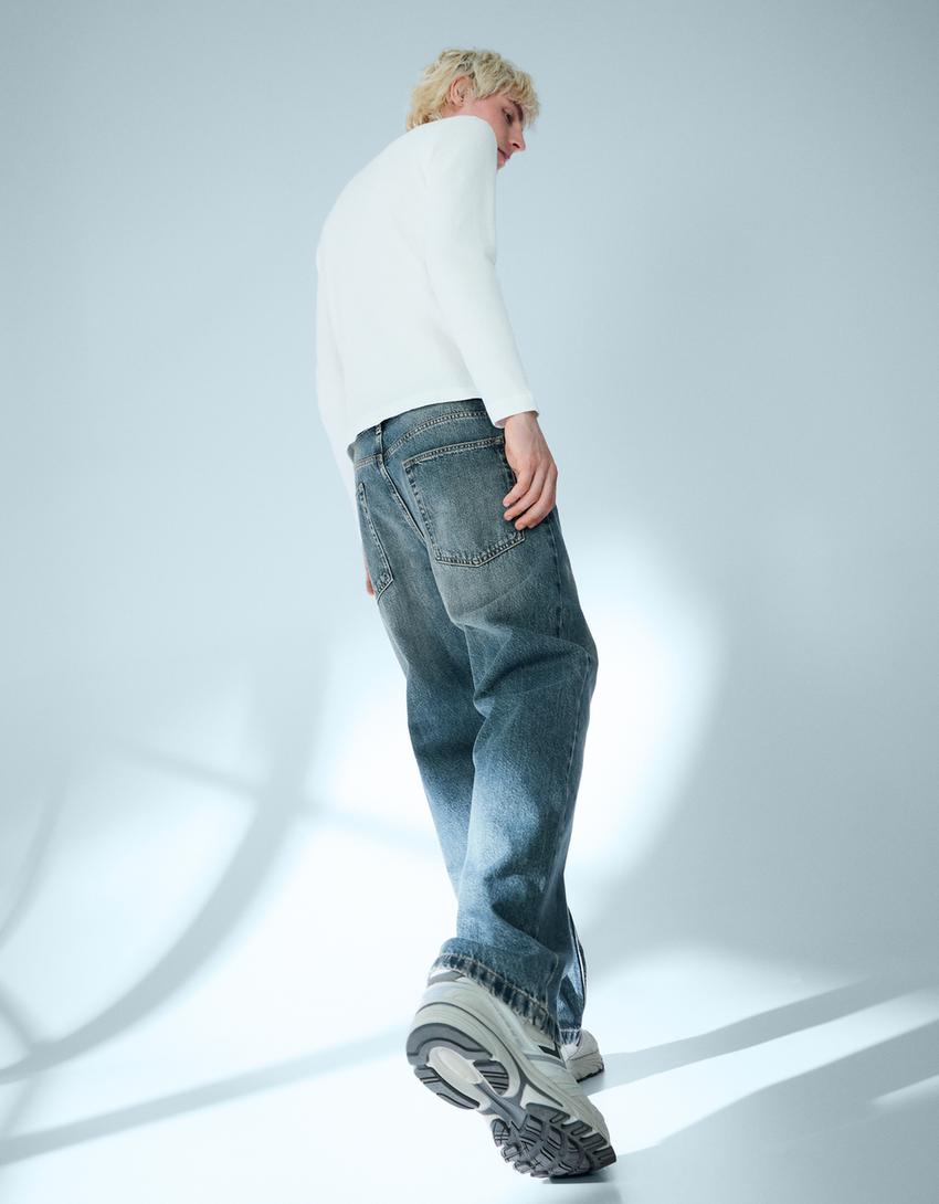 Jeans baggy fit-Verde