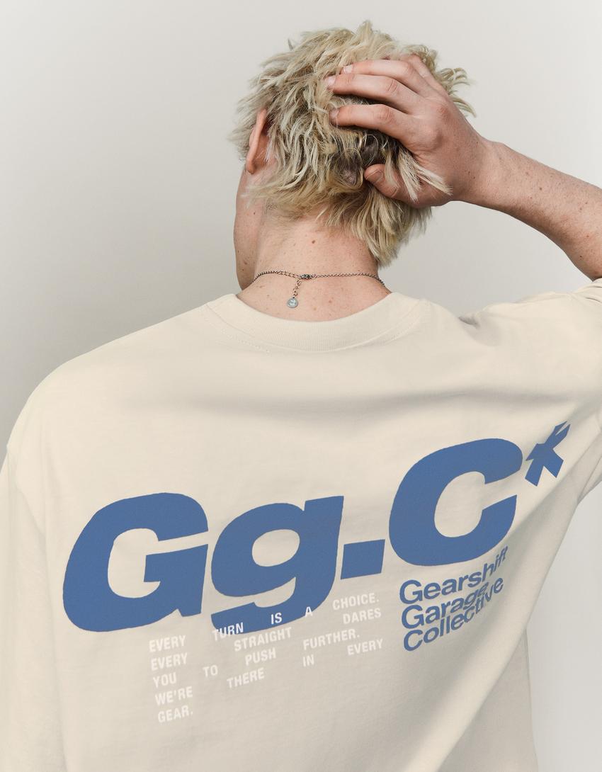 Short sleeve print T-shirt-Camel