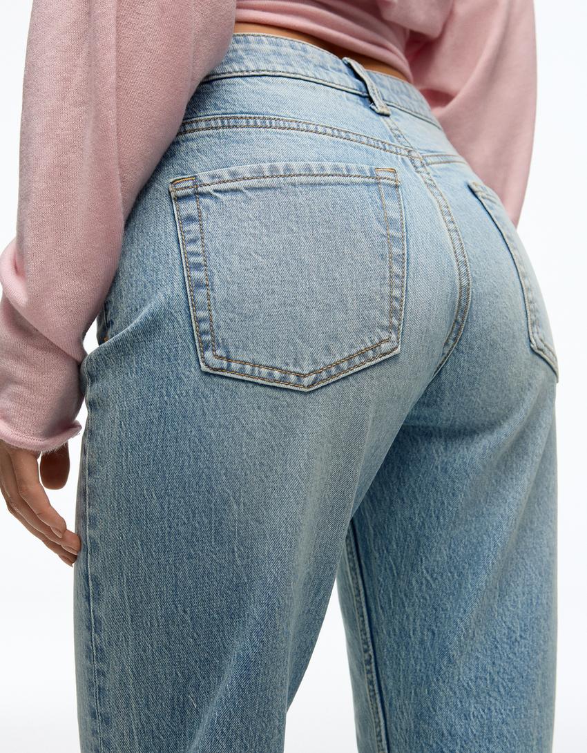 Jeans mom-Azul lavado