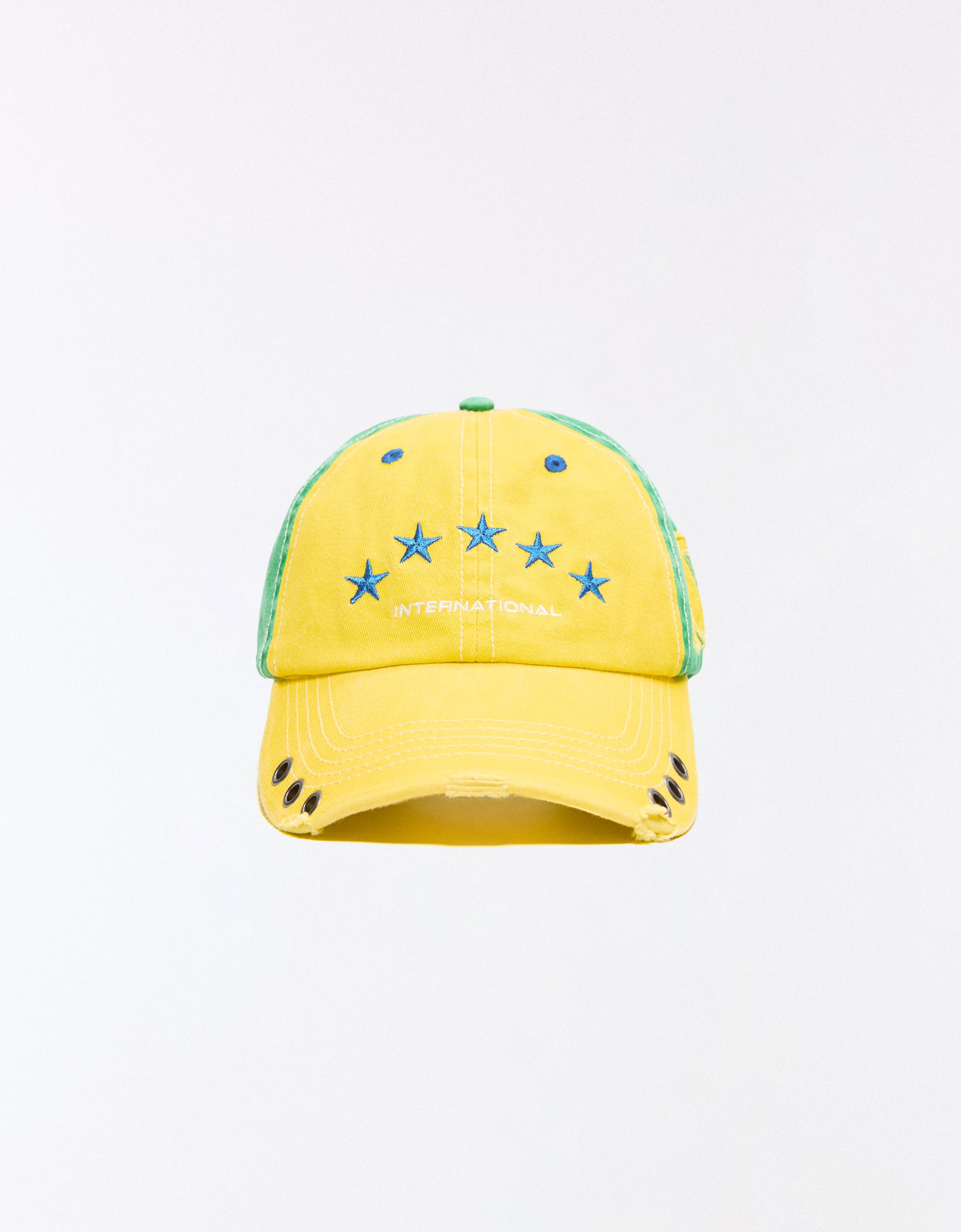 Brazil embroidered cap — Yellow