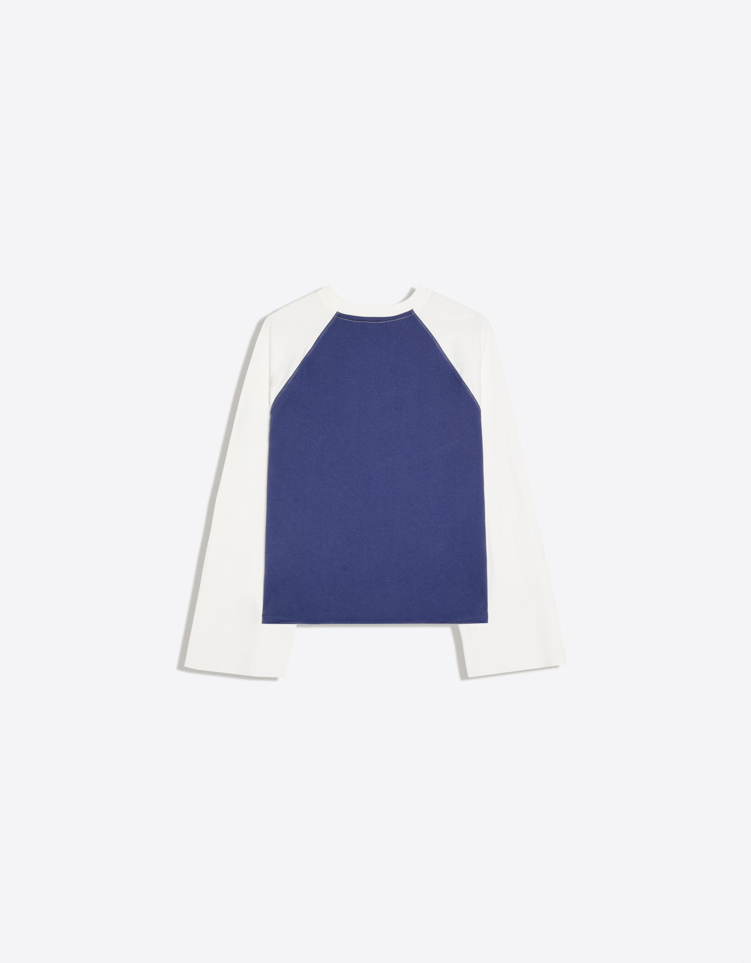 Long-sleeve contrast print raglan T-shirt — Navy
