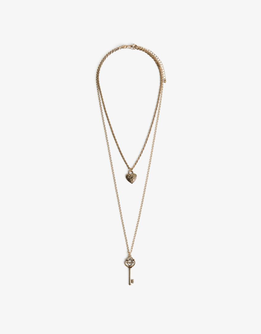 Naszyjnik z zawieszkami-Złoty