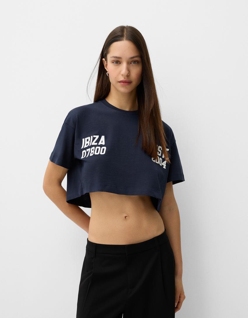 Camiseta manga corta print-Azul-0