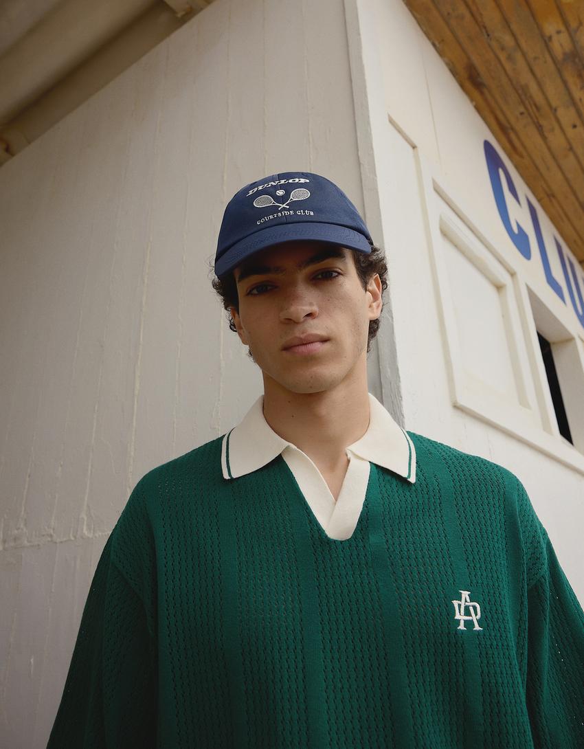 Printed short sleeve polo shirt-Green