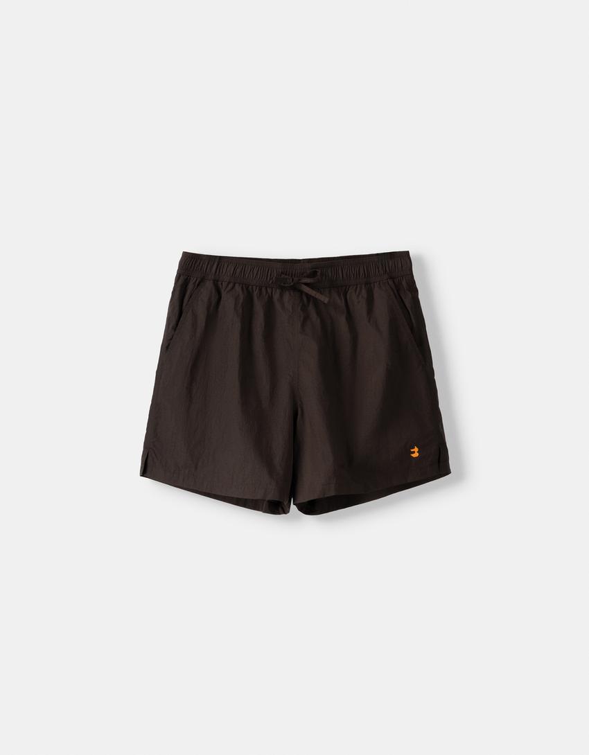 Bañador boxy monocolor-Marrón-4