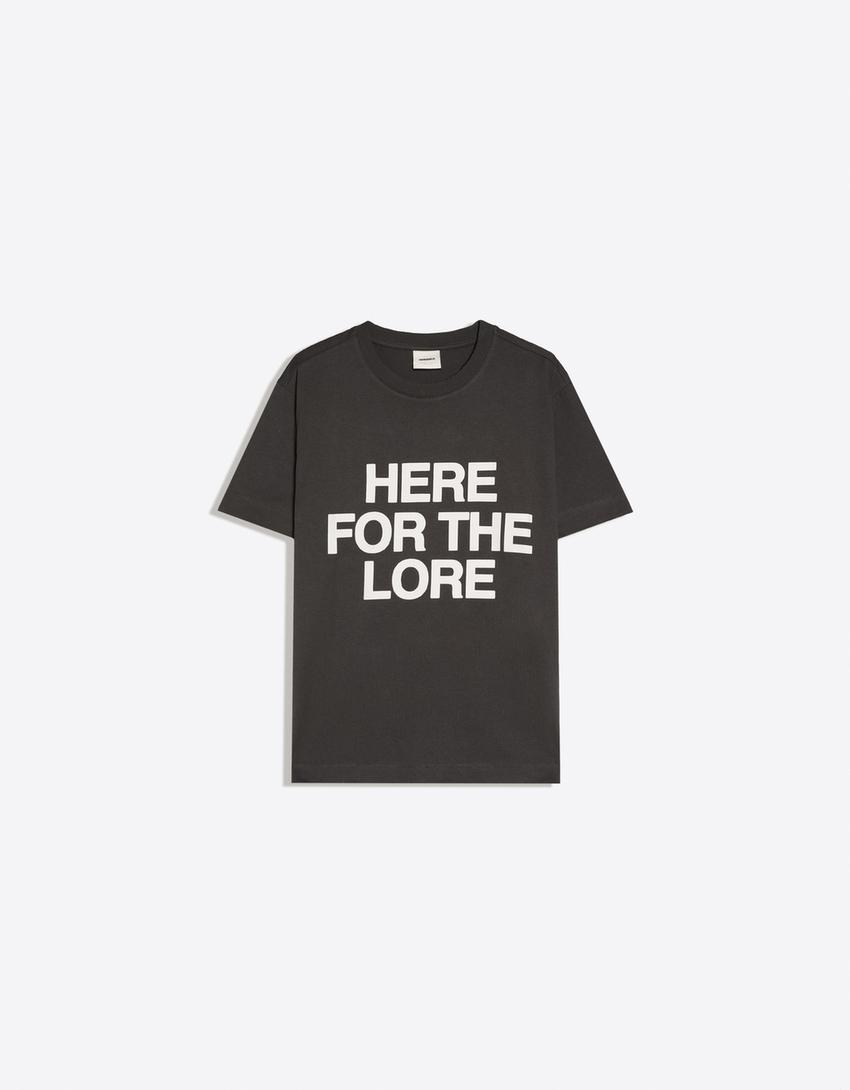 T-shirt imprimé coupe ajustée-Gris