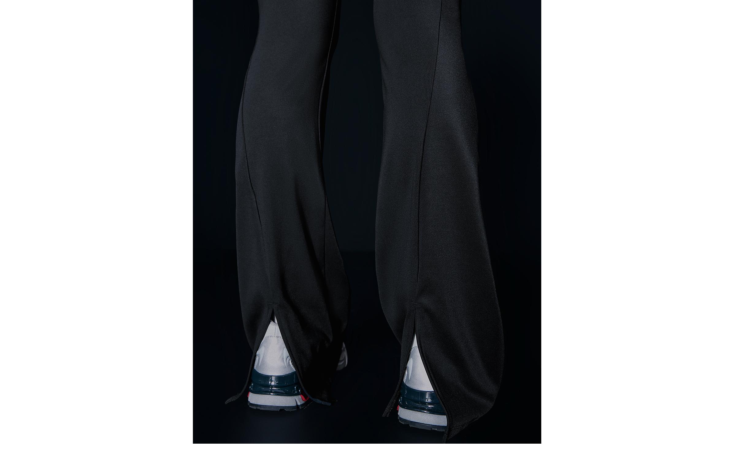 Breathable & Quick Dry flared technical trousers — Black