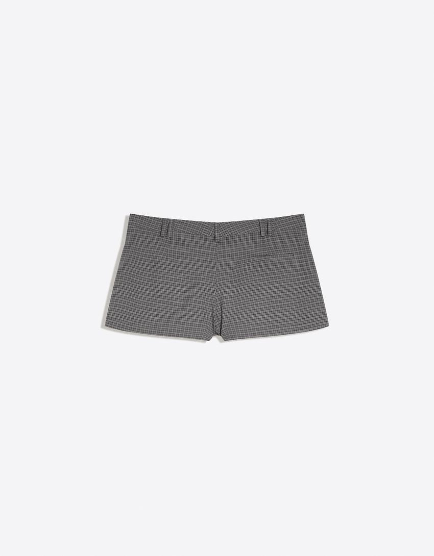 Mini shorts with belt loops-Grey