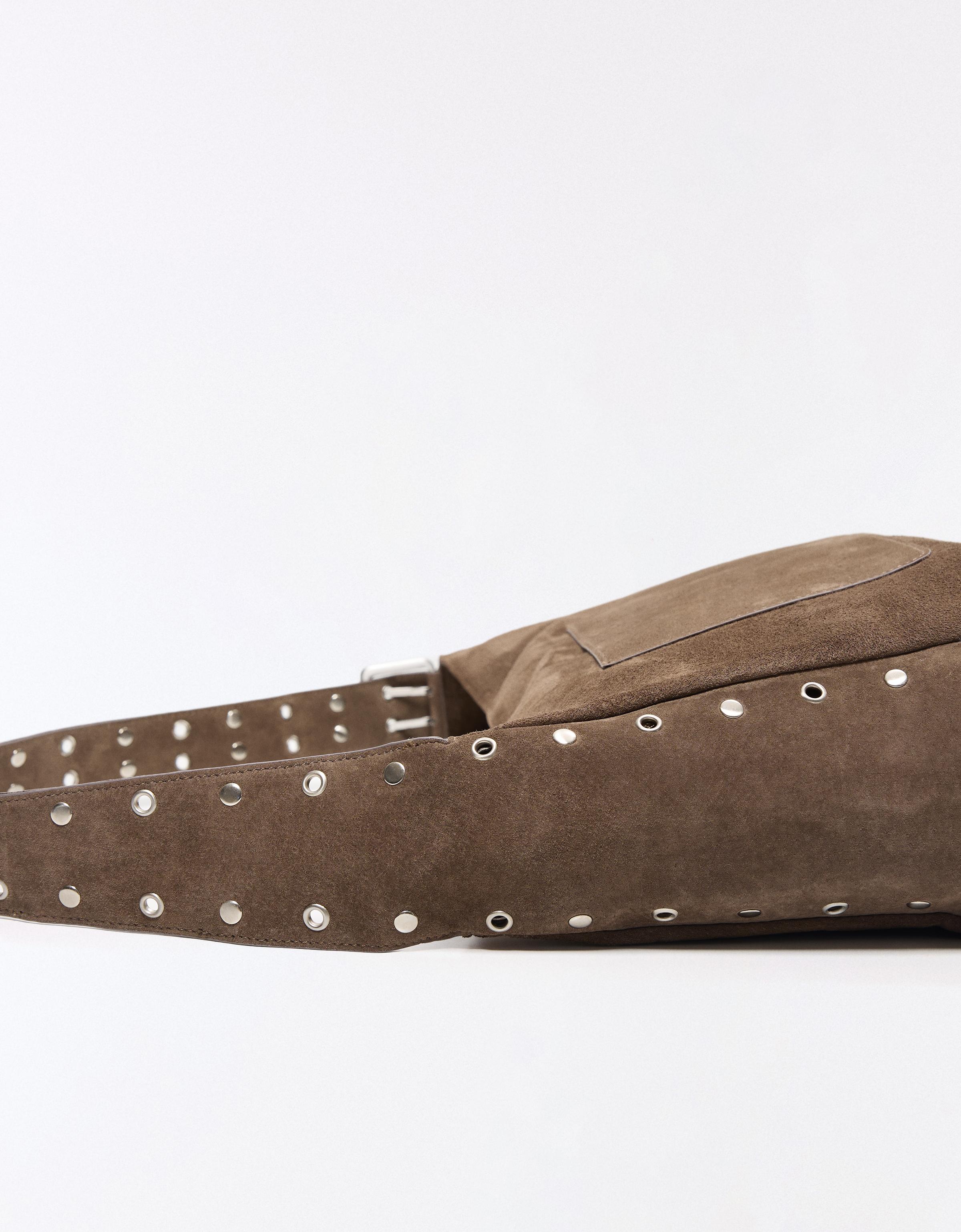 Studded leather bag — Sand