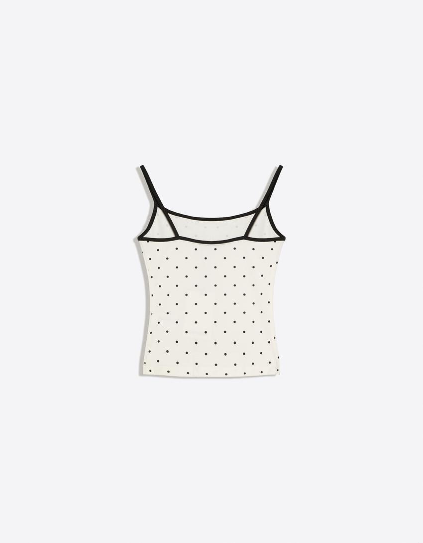 Strappy top-White / Black