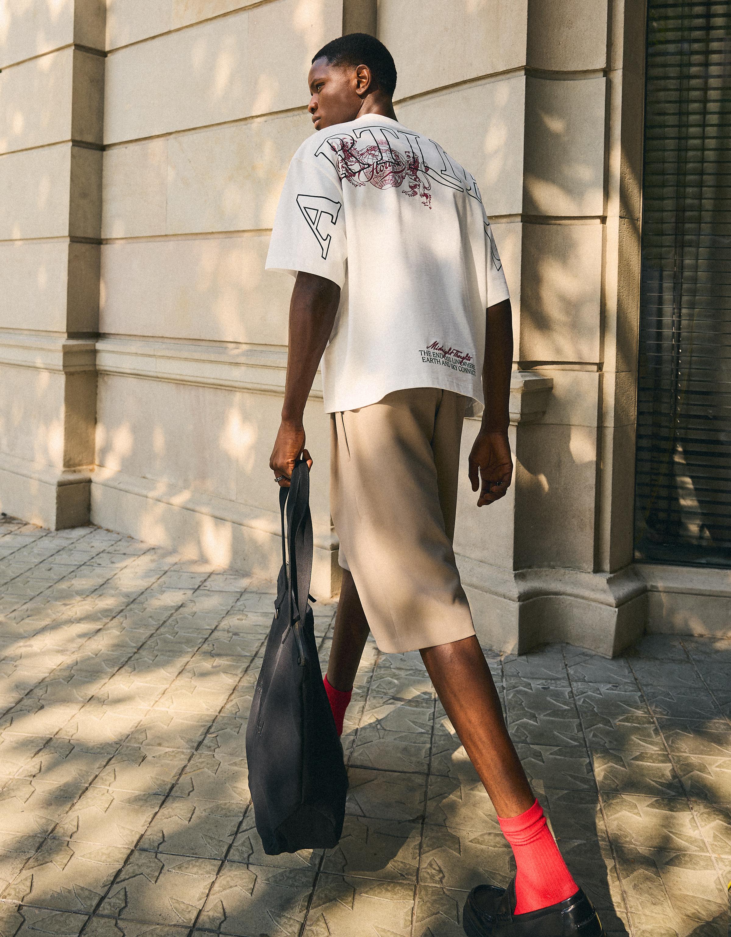 Short sleeve print T-shirt — White