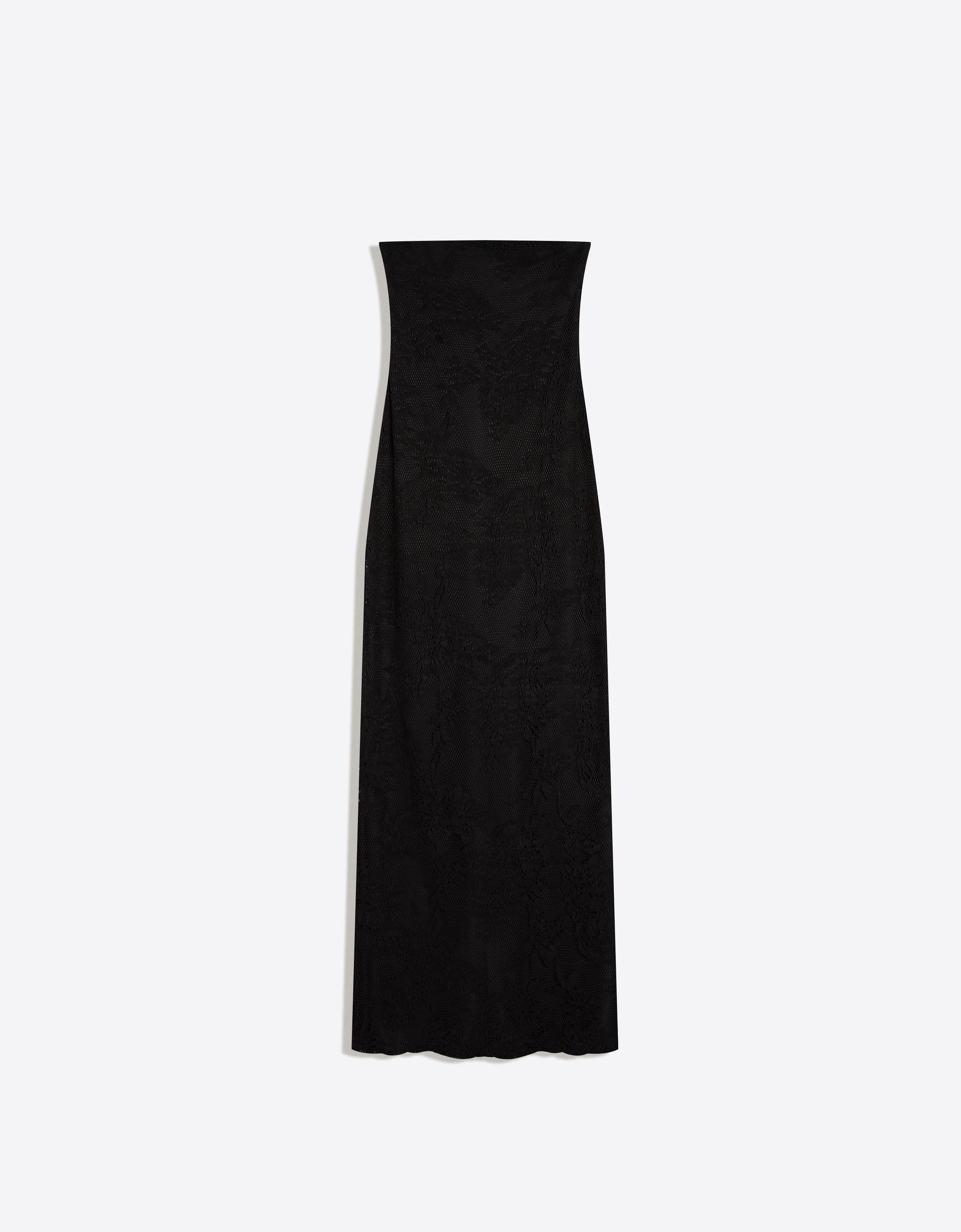 Rustic bandeau midi dress — Black