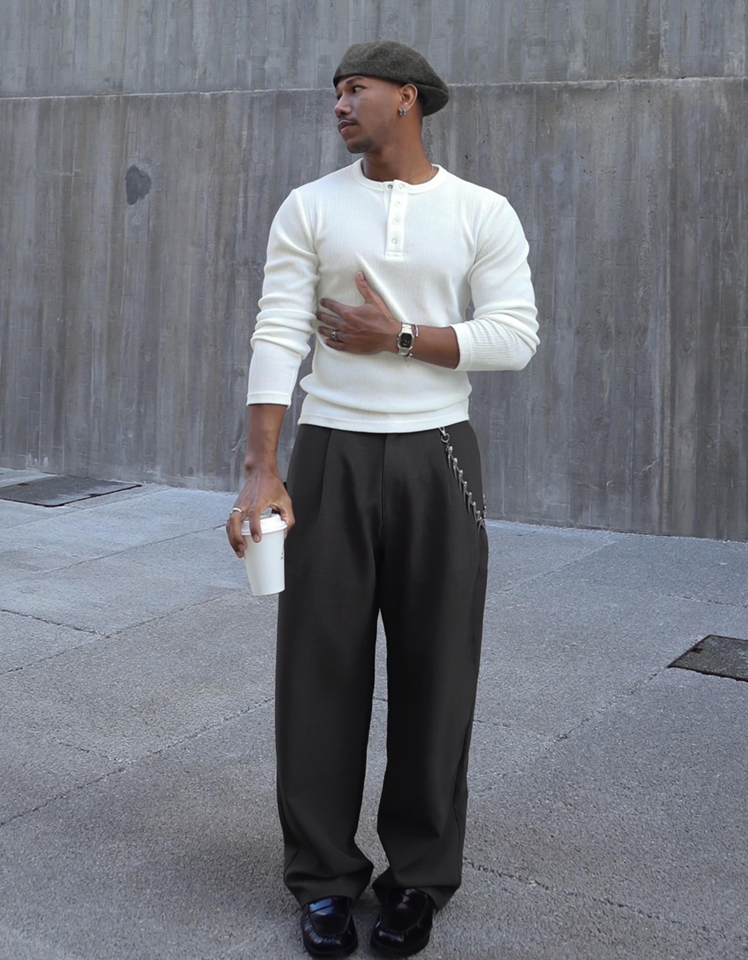 Düğmeli yaka dokulu t-shirt - Görsel 45