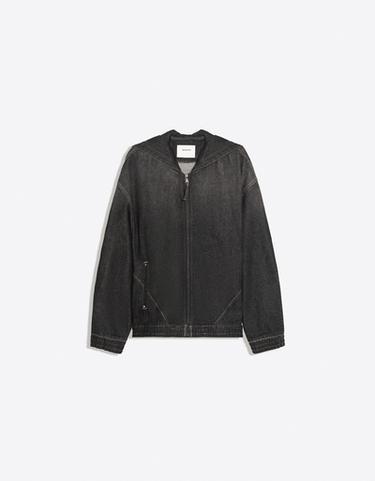 Denim jacket with hood and back embroidery — Black 5