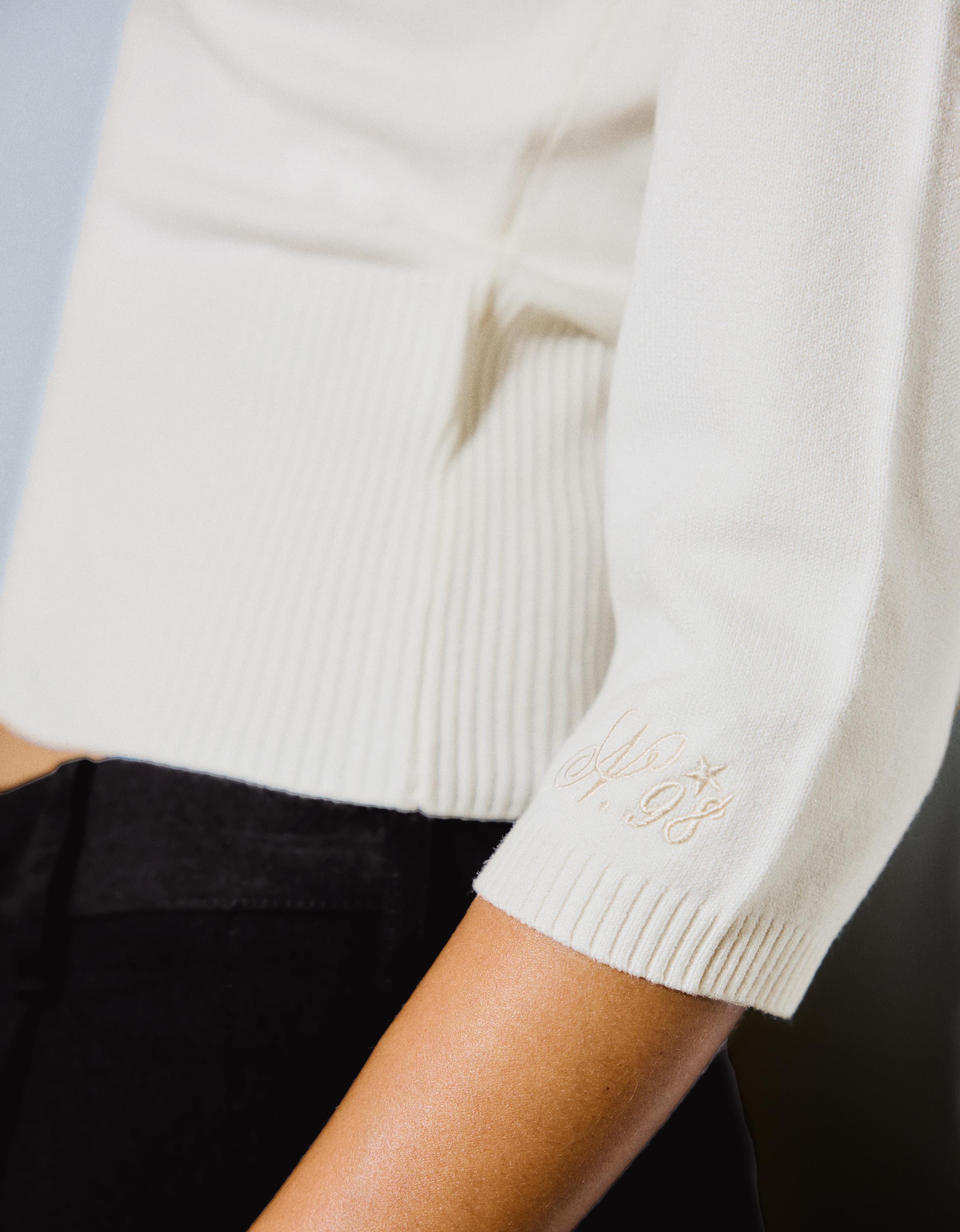 Boat neck jumper — Cream