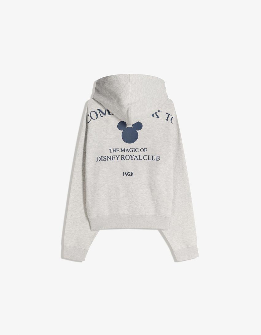 Sweat zippé court imprimé Disney-Gris