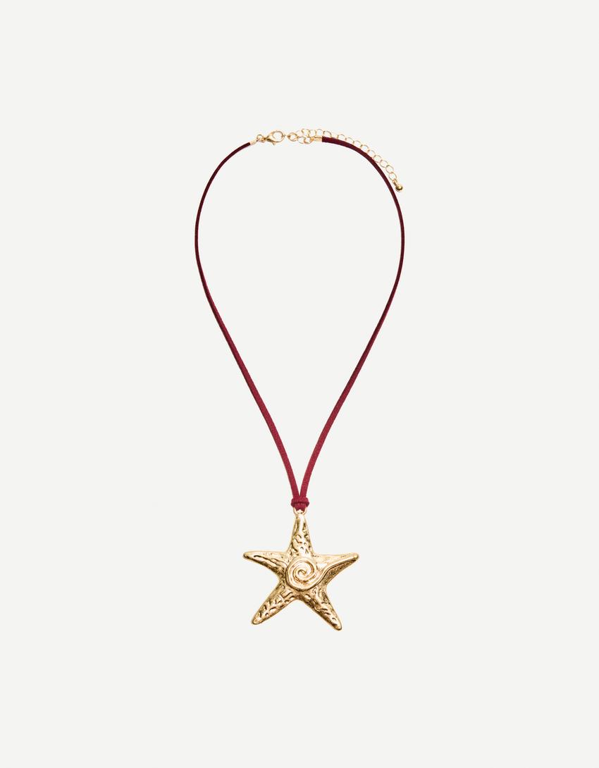 Collier étoile-Bordeaux