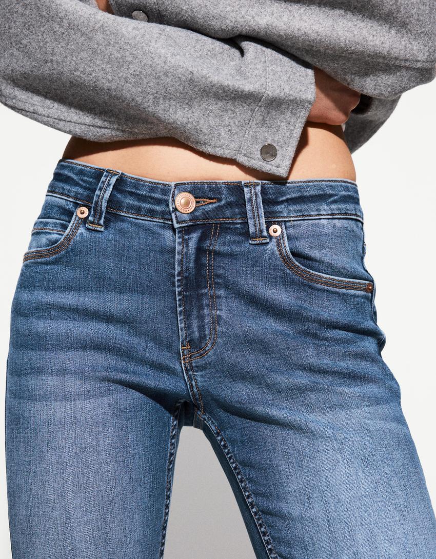 Blugi skinny low waist-Albastru-2