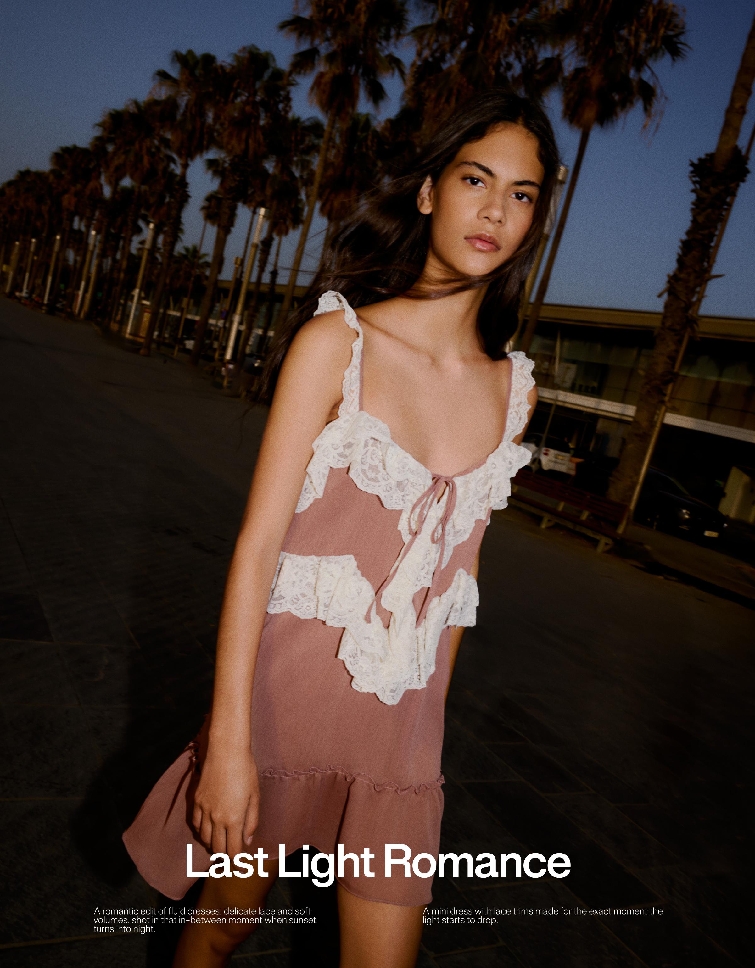 Romantic mini dress with lace straps — 0-135