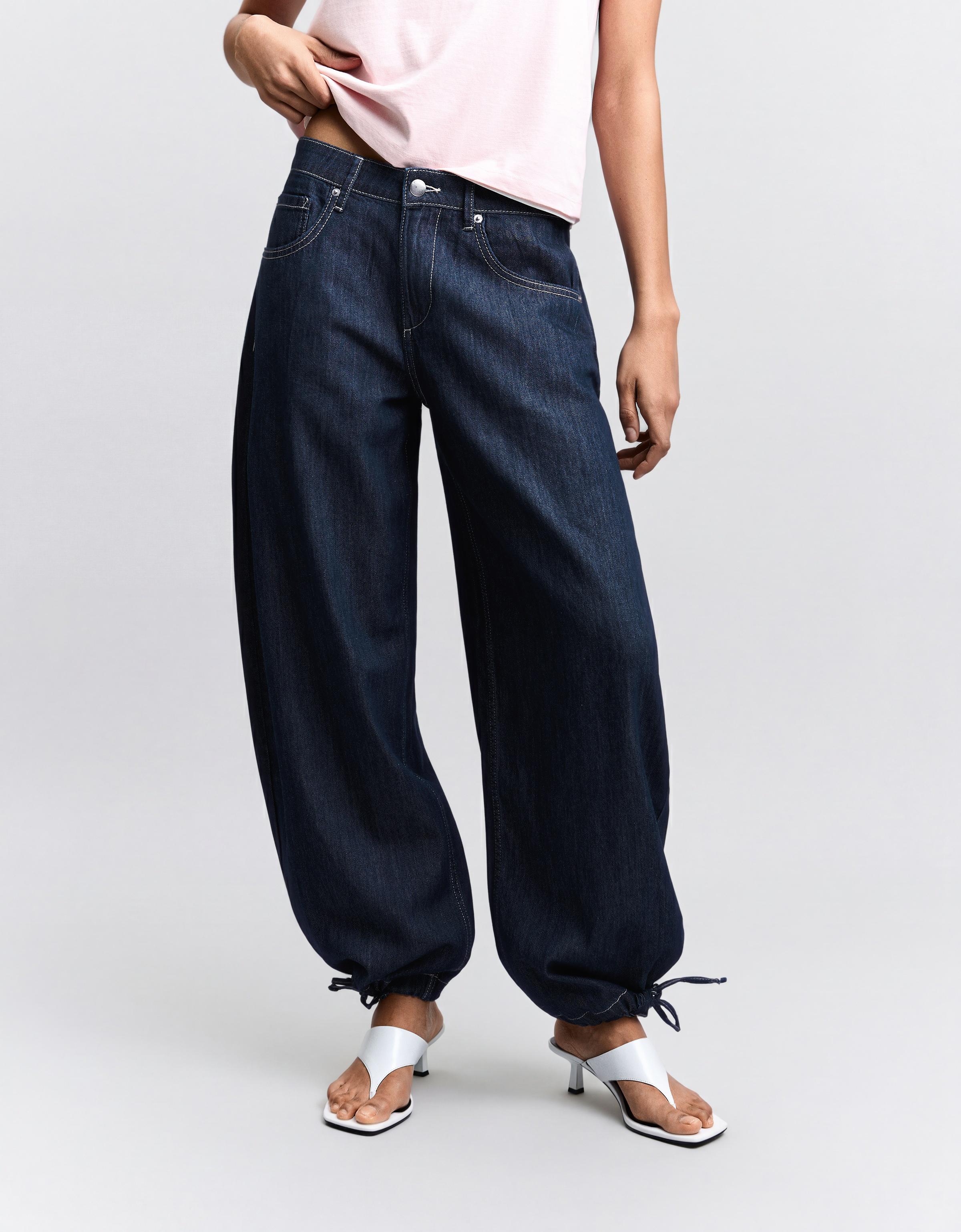 Düşük bel geniş paça balloon fit jean - Görsel 87