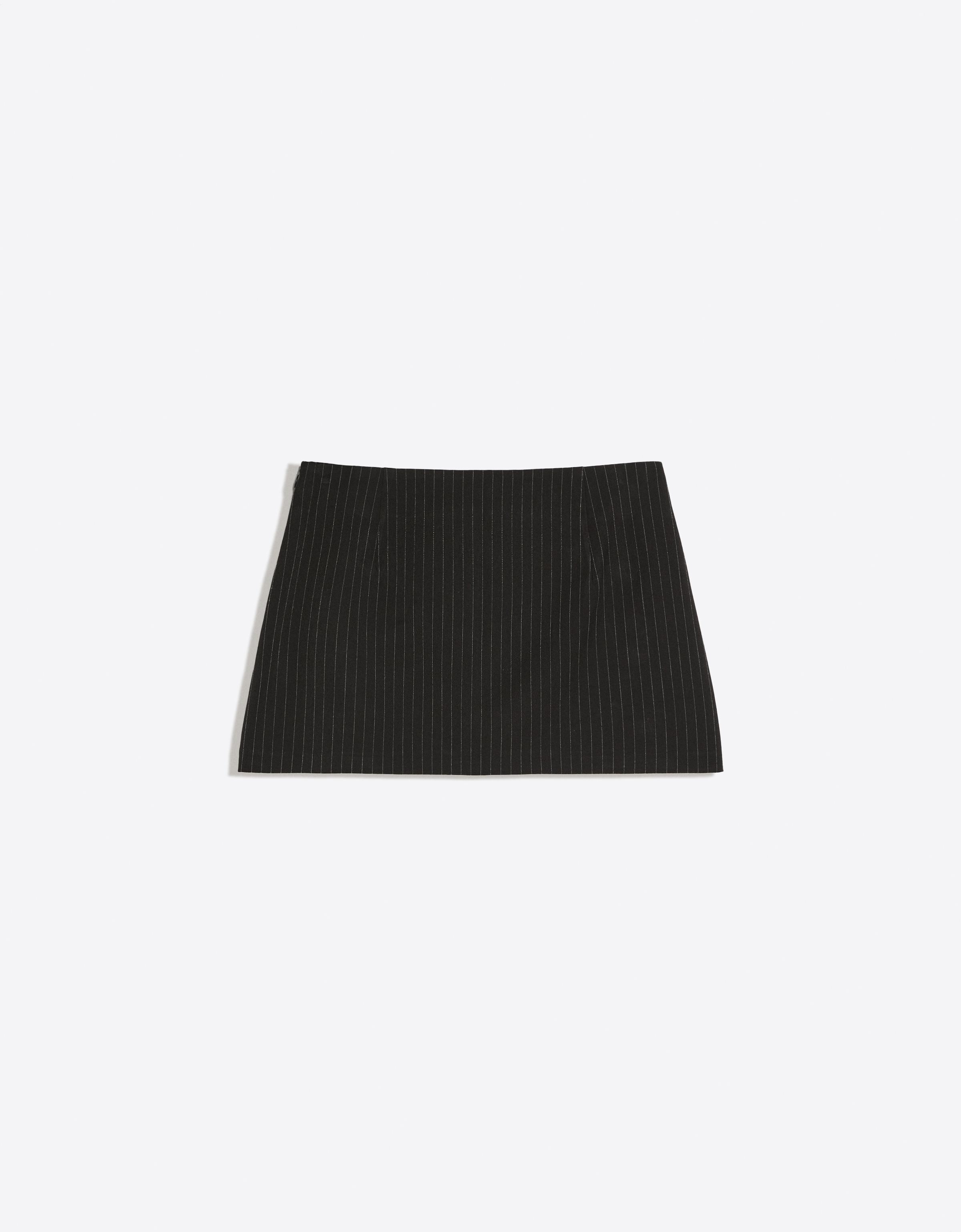 Button-up mini skirt — White / Black