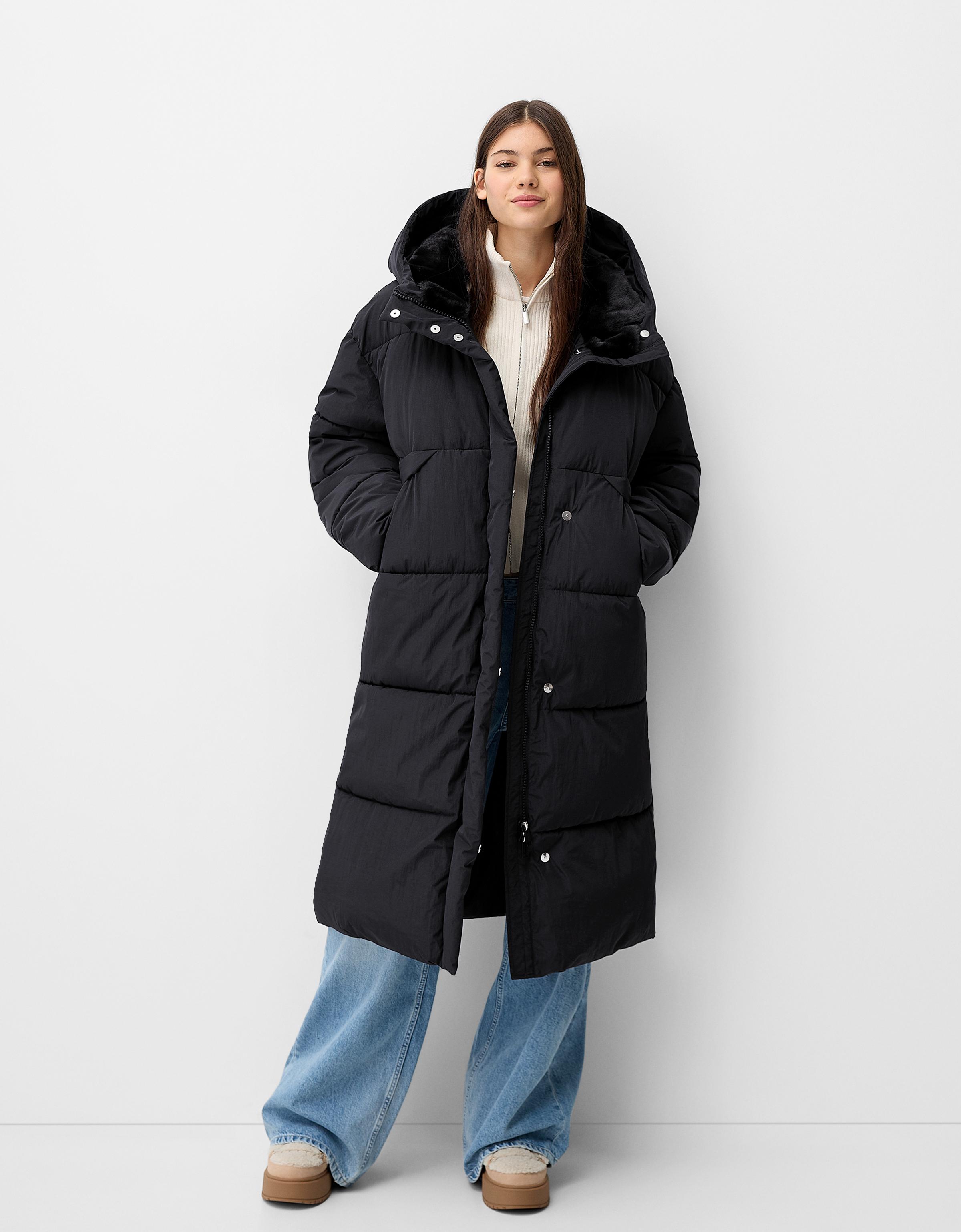 Bershka long puffer coat on sale