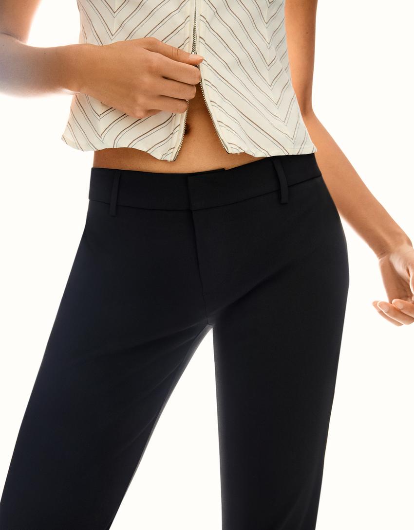 Low-rise boot-cut trousers-Black-2