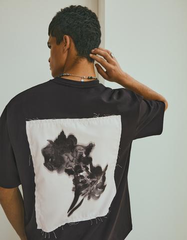 Printed interlock sweatshirt — Black 4
