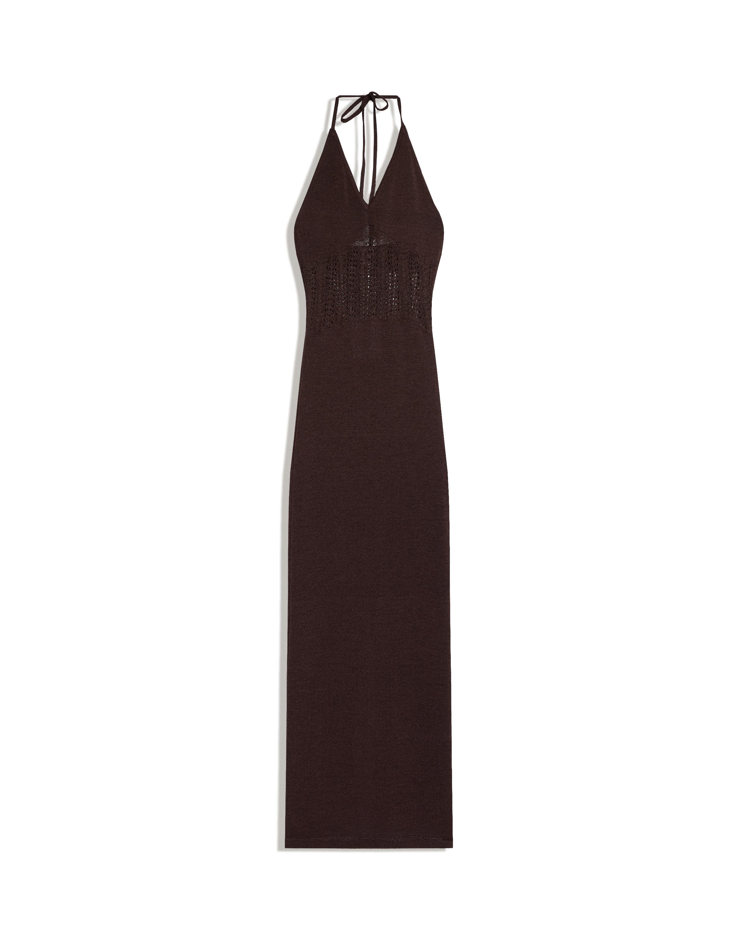 Halter midi dress — Brown