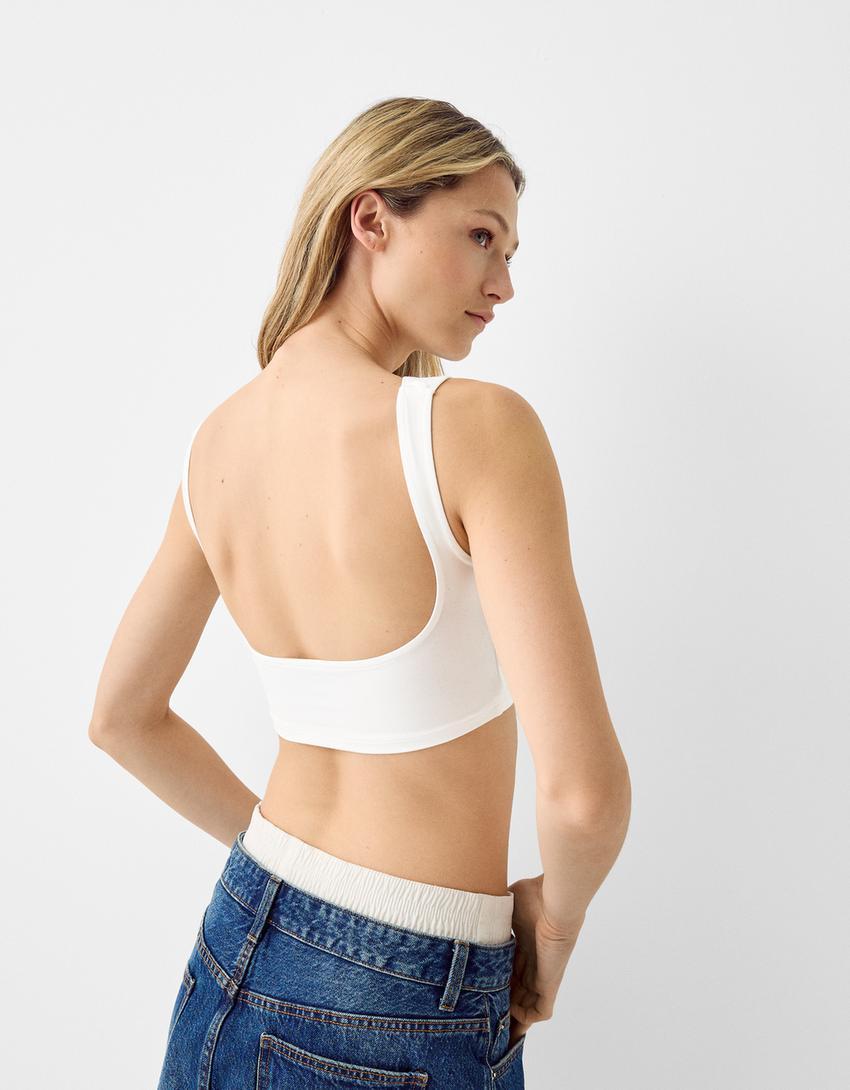 Top sans manches dos nu-Écru-2