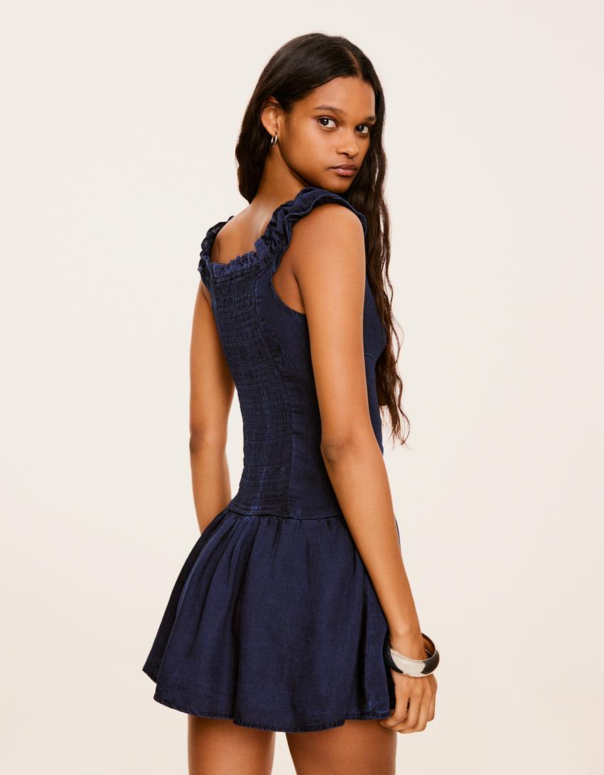 Mini denim dress-Blue