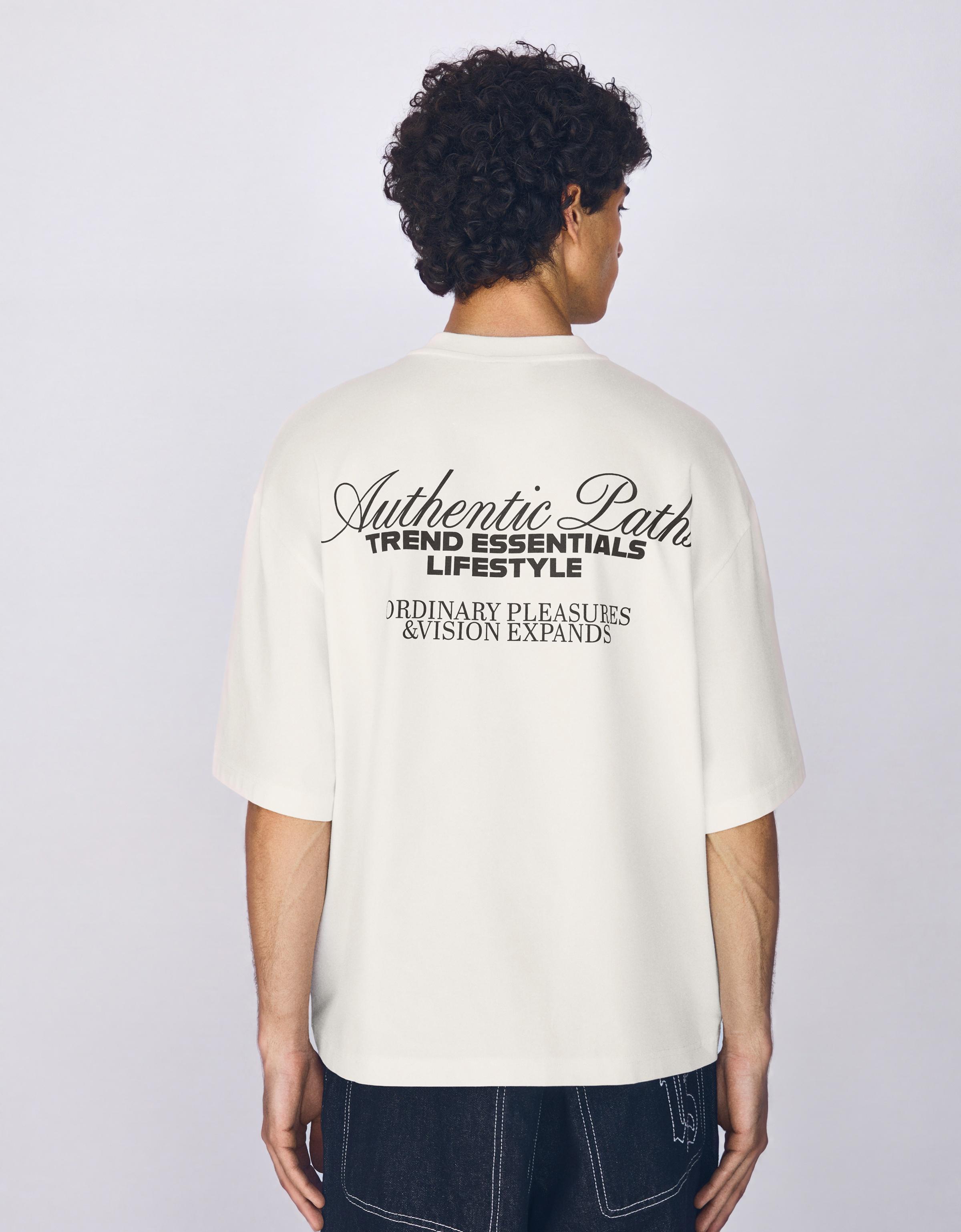 Embroidered boxy T-shirt — Off white