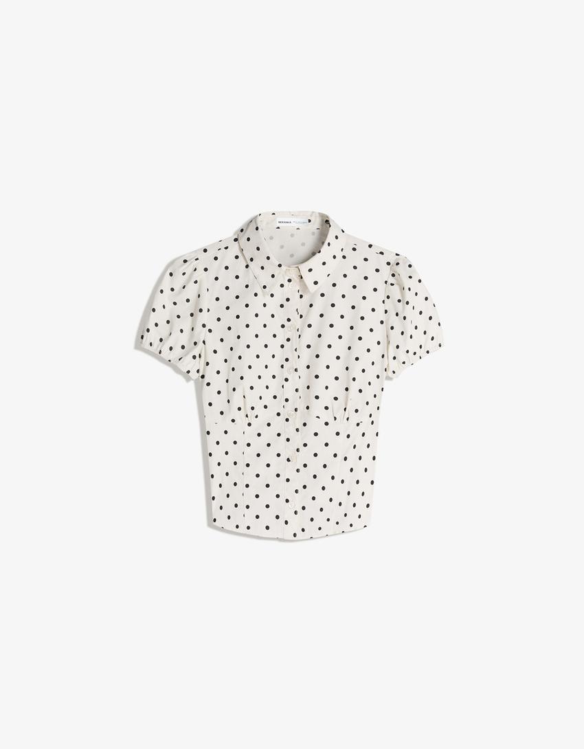 Camisa manga corta-Blanco / Negro