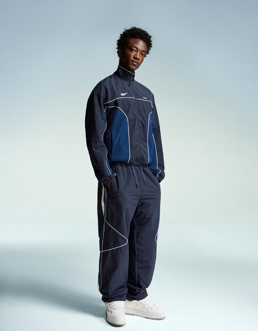 Super baggy technical trousers-Navy-0